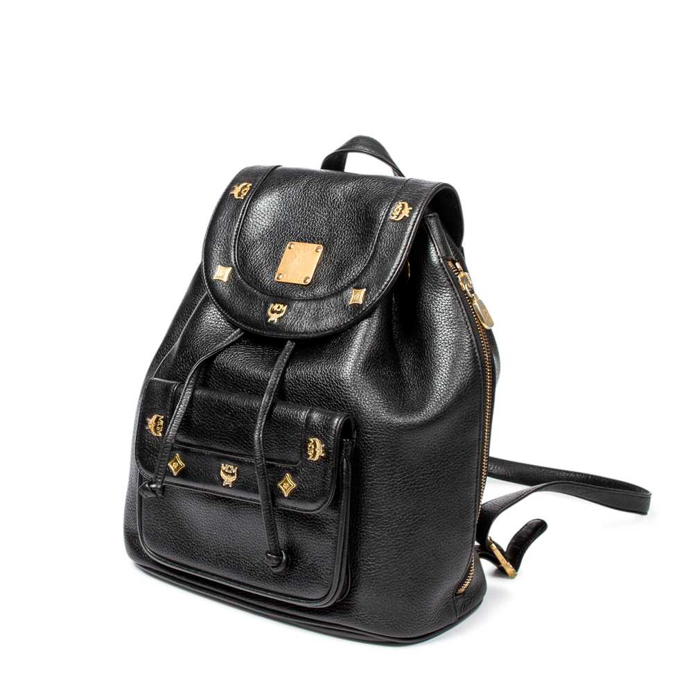 Lot 318 MCM Black Leather Backpack