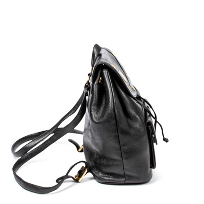 Lot 318 - MCM Black Leather Backpack