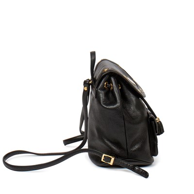 Lot 321 - MCM Black Leather Backpack