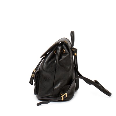 Lot 321 - MCM Black Leather Backpack