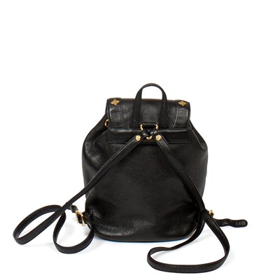 Lot 321 - MCM Black Leather Backpack