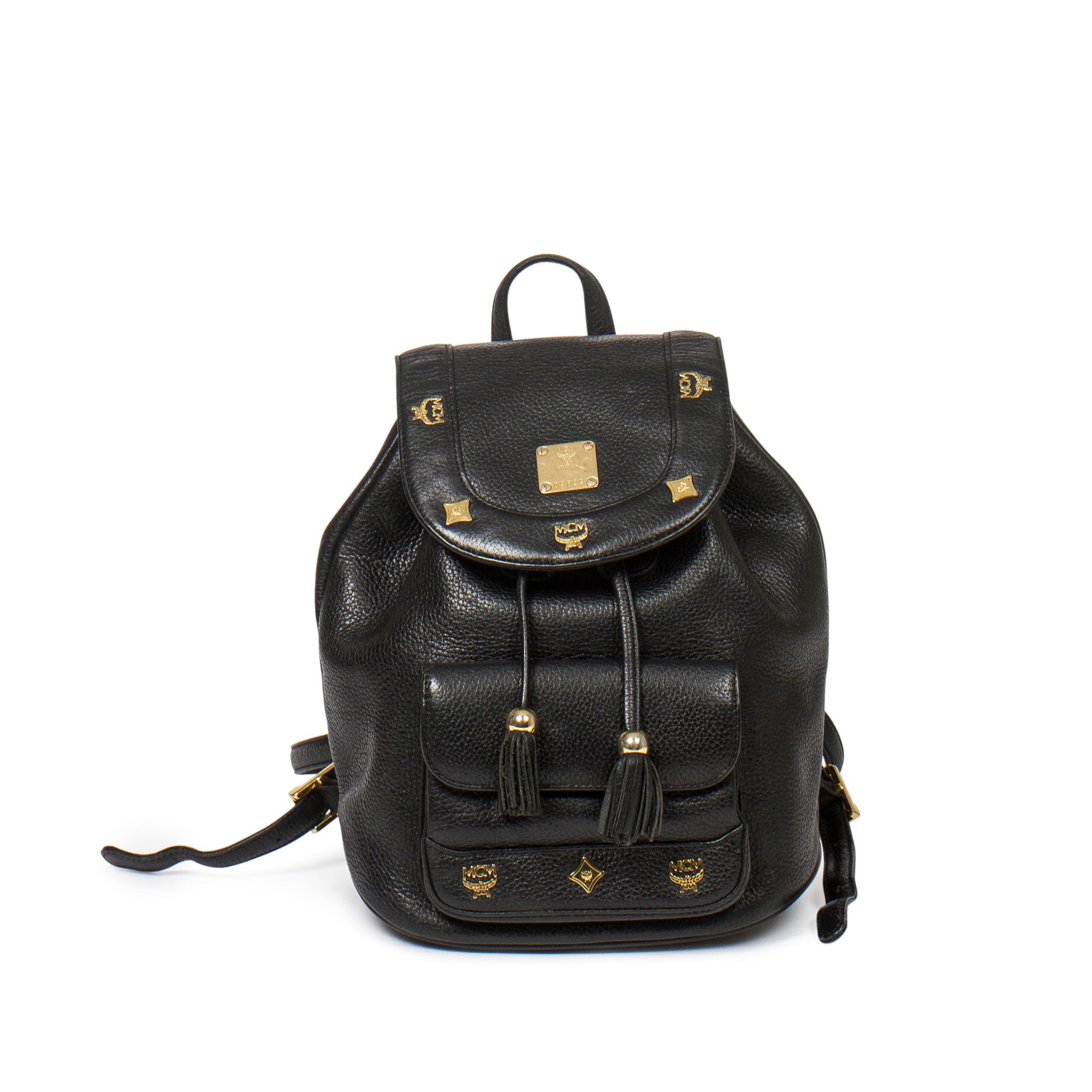 Lot 321 MCM Black Leather Backpack