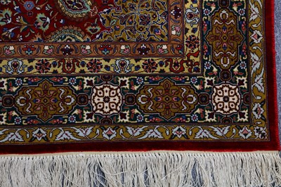 Lot 40 - A PAIR OF VERY FINE PART SILK TABRIZ RUGS, NORTH-WEST PERSIA