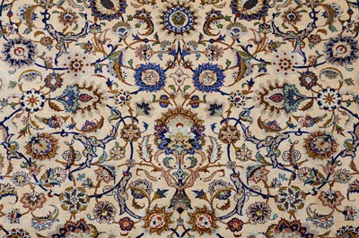 Lot 63 - AN EXTREMELY FINE SILK KASHAN RUG, CENTRAL PERSIA