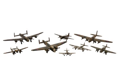 Lot 149 - A COLLECTION OF EIGHT SCRATCH BUILT MODELS OF WORLD WAR II AEROPLANES