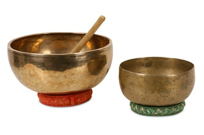 Lot 167 - TWO 18TH / 19TH CENTURY TIBETAN SINGING BOWLS