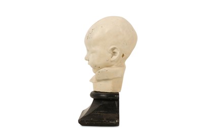 Lot 23 - A LATE 19TH / EARLY 20TH CENTURY PAINTED PLASTER BABY DEATH MASK