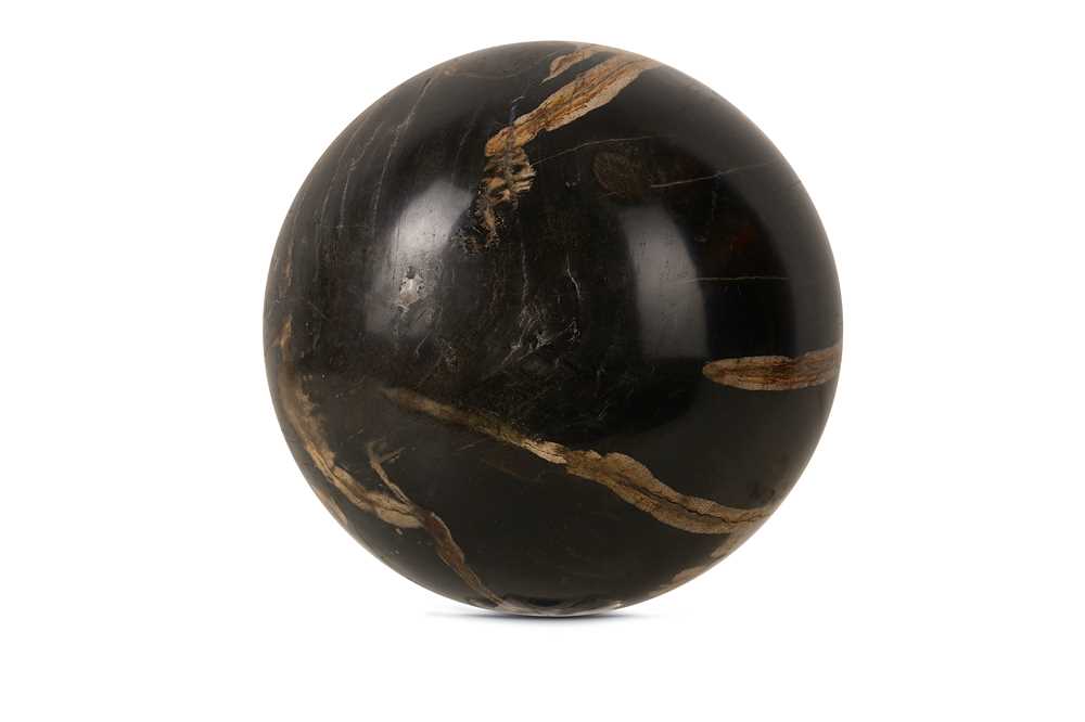 Lot 61 - A SOLID FOSSILISED WOOD SPHERE