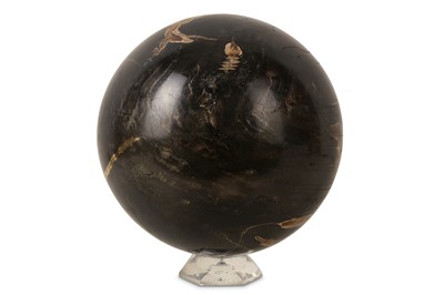 Lot 61 - A SOLID FOSSILISED WOOD SPHERE