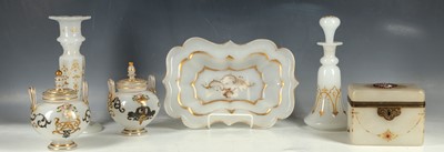 Lot 265 - A small collection of good opaline glass items,...