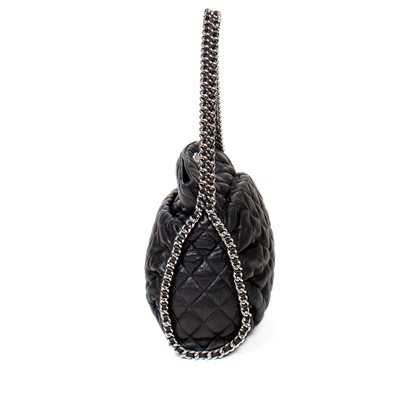 Lot 351 - Chanel Black Quilted Leather Shoulder Bag