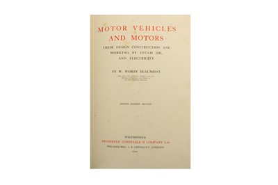 Lot 166 - Worby Beaumont (W.) Motor Vehicles and Motors, 1902-06