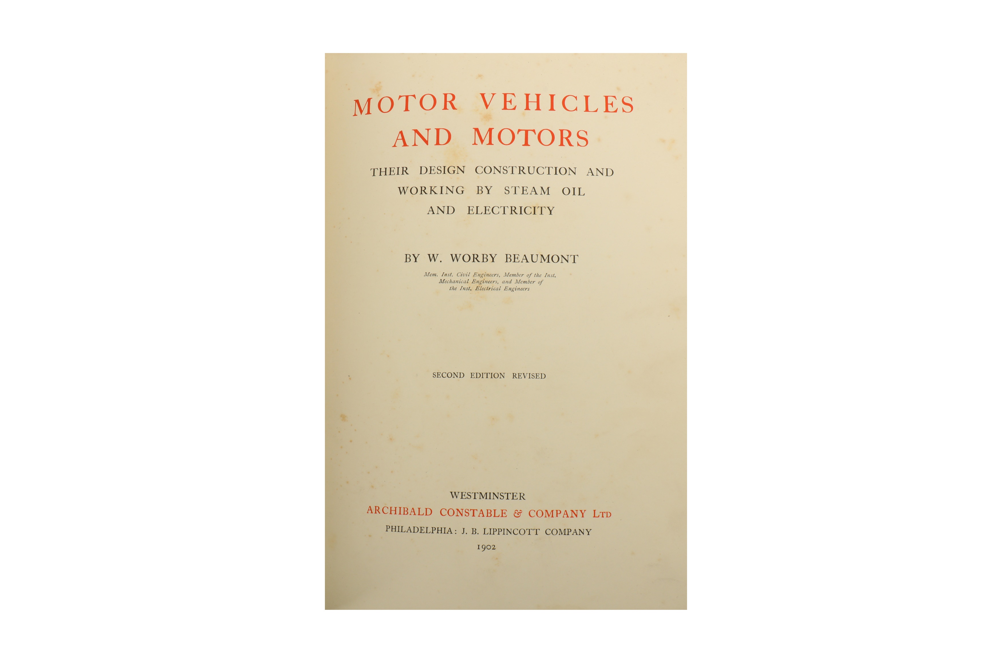 Lot 190 Worby Beaumont W. Motor Vehicles and