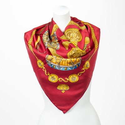 Lot 334 - Hermes 'Les Tambours' Silk Scarf