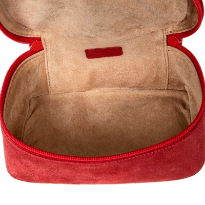 Lot 11 - Gucci Red Suede Horsebit Cosmetic Case