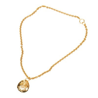Lot 48 - Chanel Tear Shaped Logo Pendant Necklace
