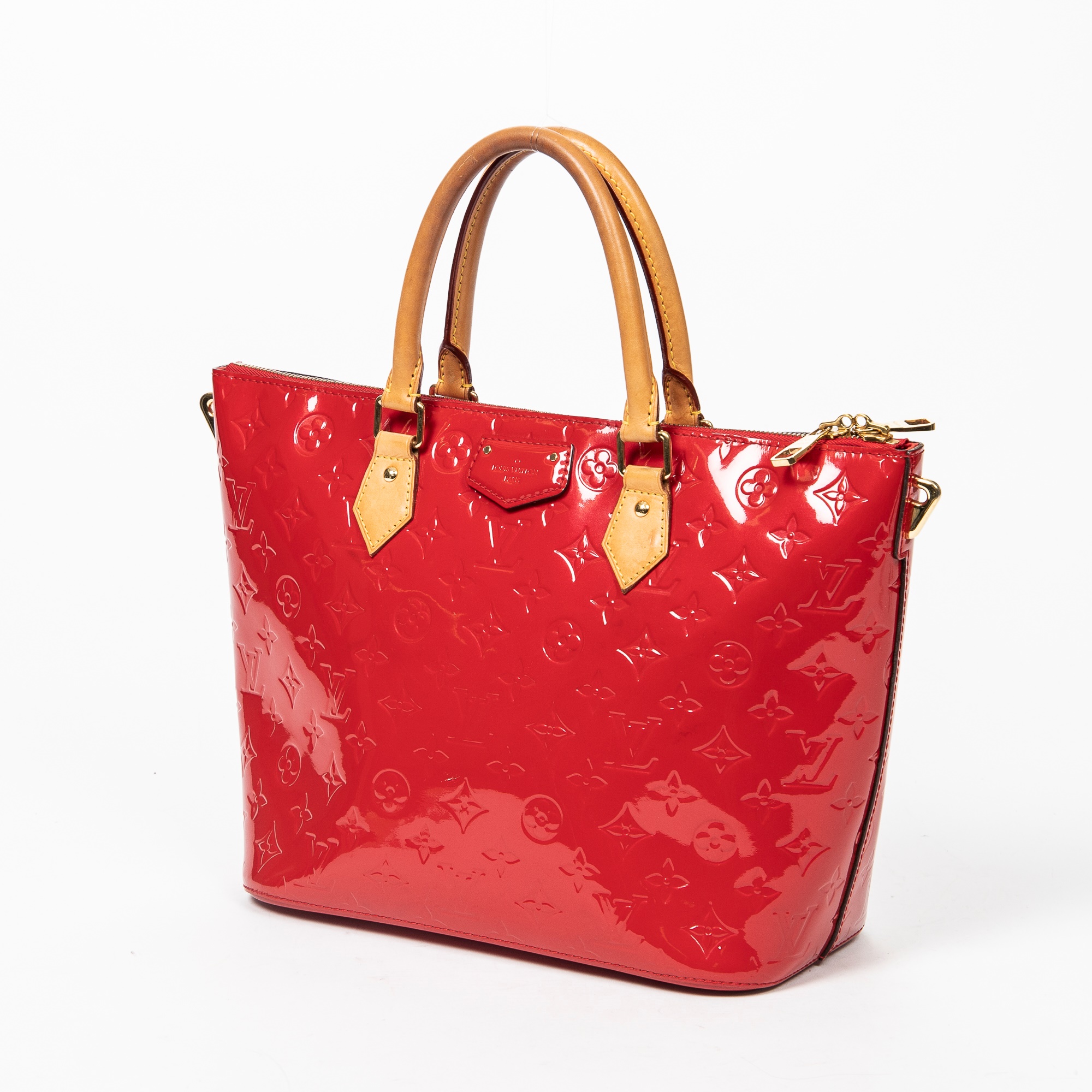 Sold at Auction: Louis Vuitton, Louis Vuitton Red Vernis Monceau Handbag