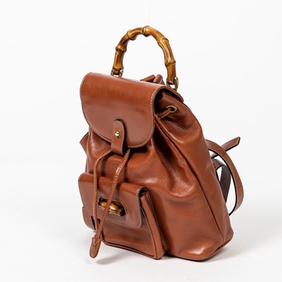 Lot 61 - Gucci Tan Leather Bamboo Mini Backpack