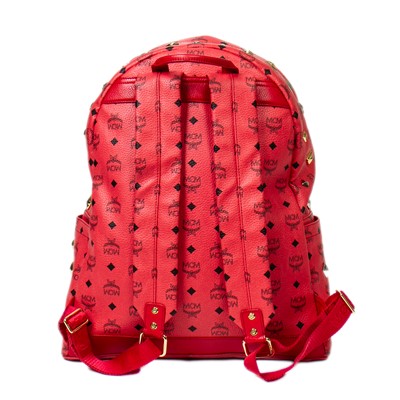 Lot 16 - MCM Coral Red Stark All-Over Stud Backpack