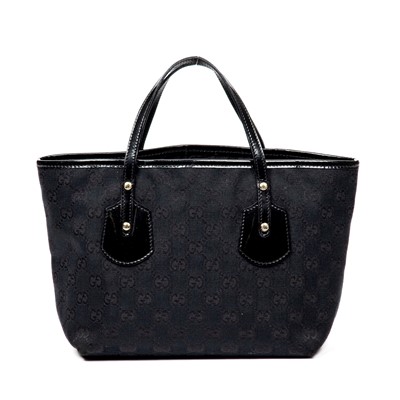 Lot 367 - Gucci Black Monogram Canvas Jolie Mini Bag