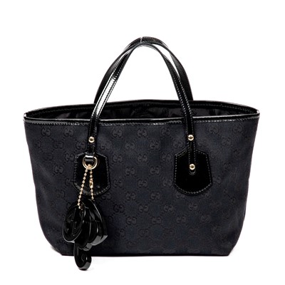 Lot 367 - Gucci Black Monogram Canvas Jolie Mini Bag