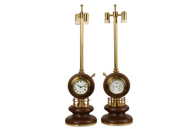 Lot 202A - A PAIR OF GUCCI CLOCK/BAROMETER TABLE LAMPS