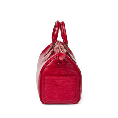 Lot 8 - Louis Vuitton Red Epi Speedy 25