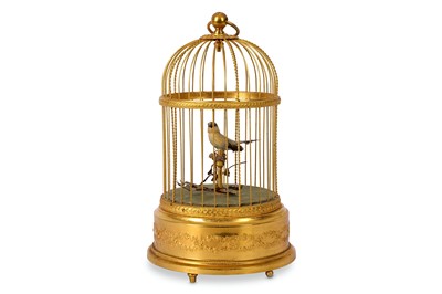Lot 120 - A 20TH CENTURY SWISS SINGING BIRD IN CAGE BY REUGE