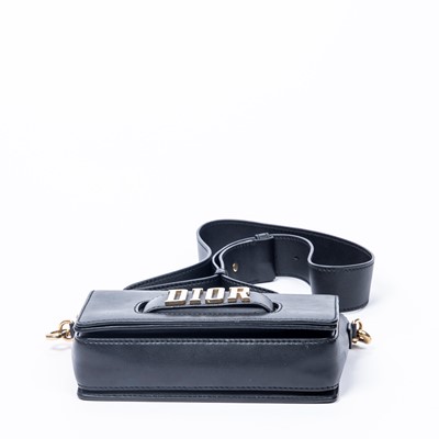 Lot 292 - Christian Dior Black Logo Flap Bag