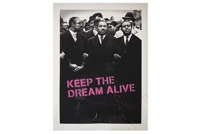Lot 242 - Mr Brainwash (French, b.1966), 'Keep the Dream Alive (MLK-pink)'