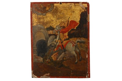 Lot 188 - A late 18th/early 19th Greek Orthodox icon of St George