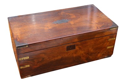 Lot 240 - A Victorian rosewood campaign writing slope