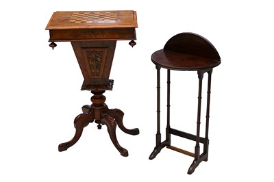 Lot 399 - A Victorian burr and figured walnut work table