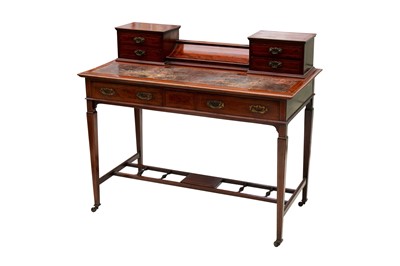 Lot 417 - An Edwardian mahogany and line inlaid desk