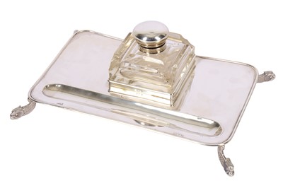 Lot 172 - A George V silver inkstand, Chester 1911 by Horace George Croneen