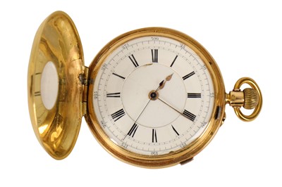Lot 154 - AMENDED DESCRIPTION A late Victorian 18ct half hunter chronograph pocket watch