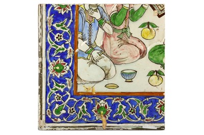 Lot 24 - * A LARGE COMPOSITION SET OF THIRTEEN MOULDED POTTERY TILES