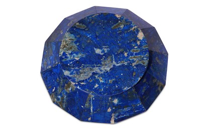 Lot 21 - * A SMALL CARVED LAPIS LAZULI SAUCER