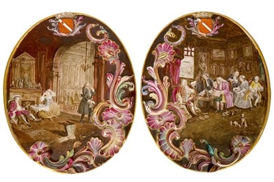 Lot 181 - A pair of late 19th Century French faïence plaques