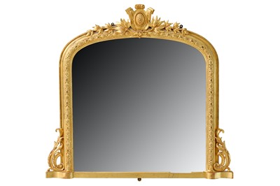 Lot 413 - A giltwood overmantel mirror
