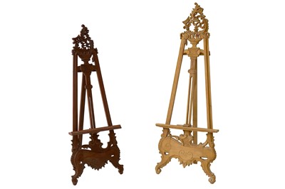 Lot 377 - Two late 20th Century French walnut rococo style easels
