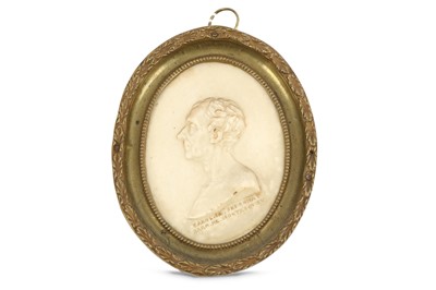 Lot 238 - A 19th Century oval miniature depiction of Charles de Secondat
