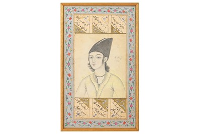 Lot 39 - * A GROUP OF FOUR QAJAR BUST STUDIES