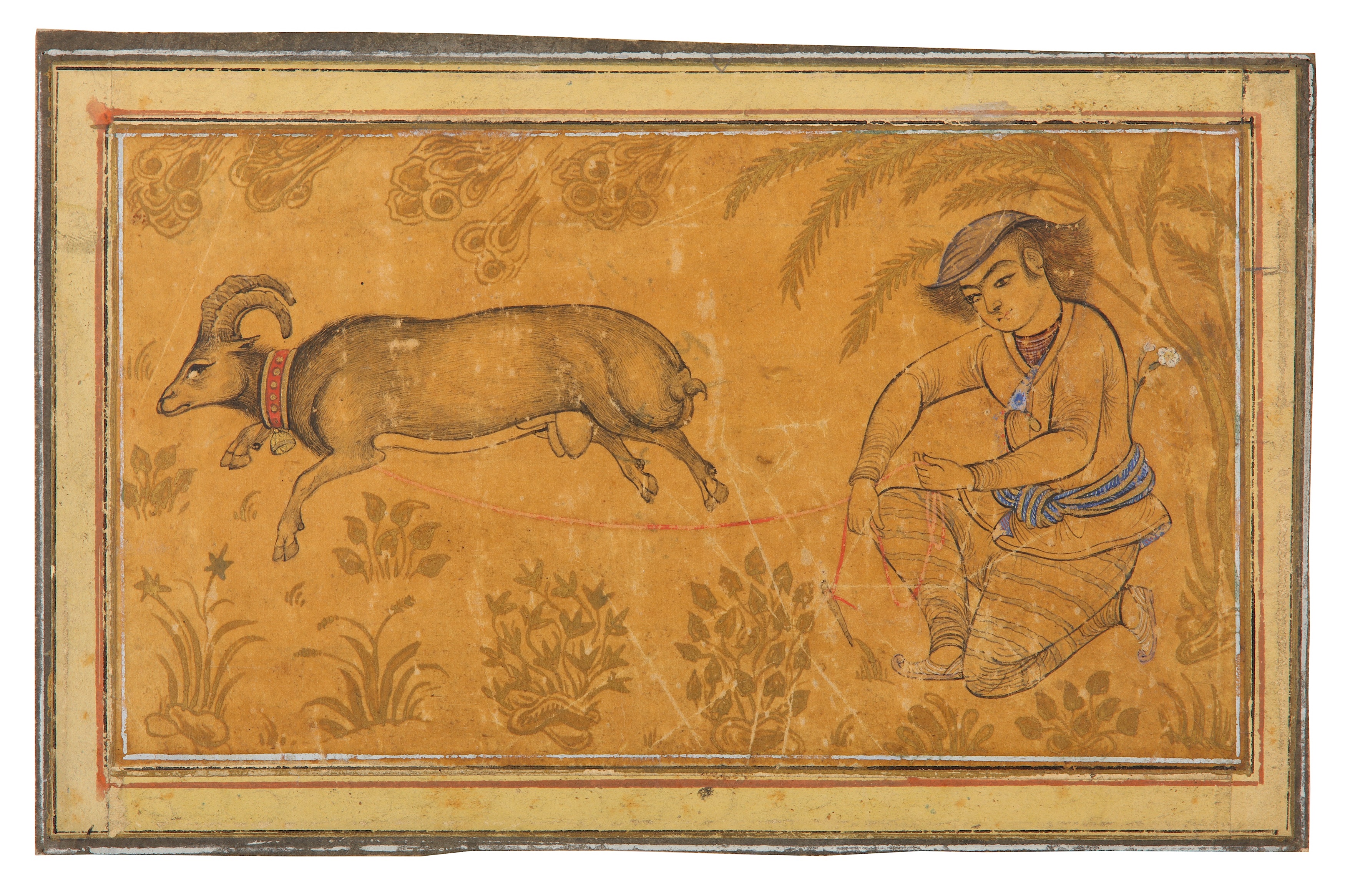 Lot 38 - * A YOUTH TETHERING A MOUNTAIN GOAT AND TWO
