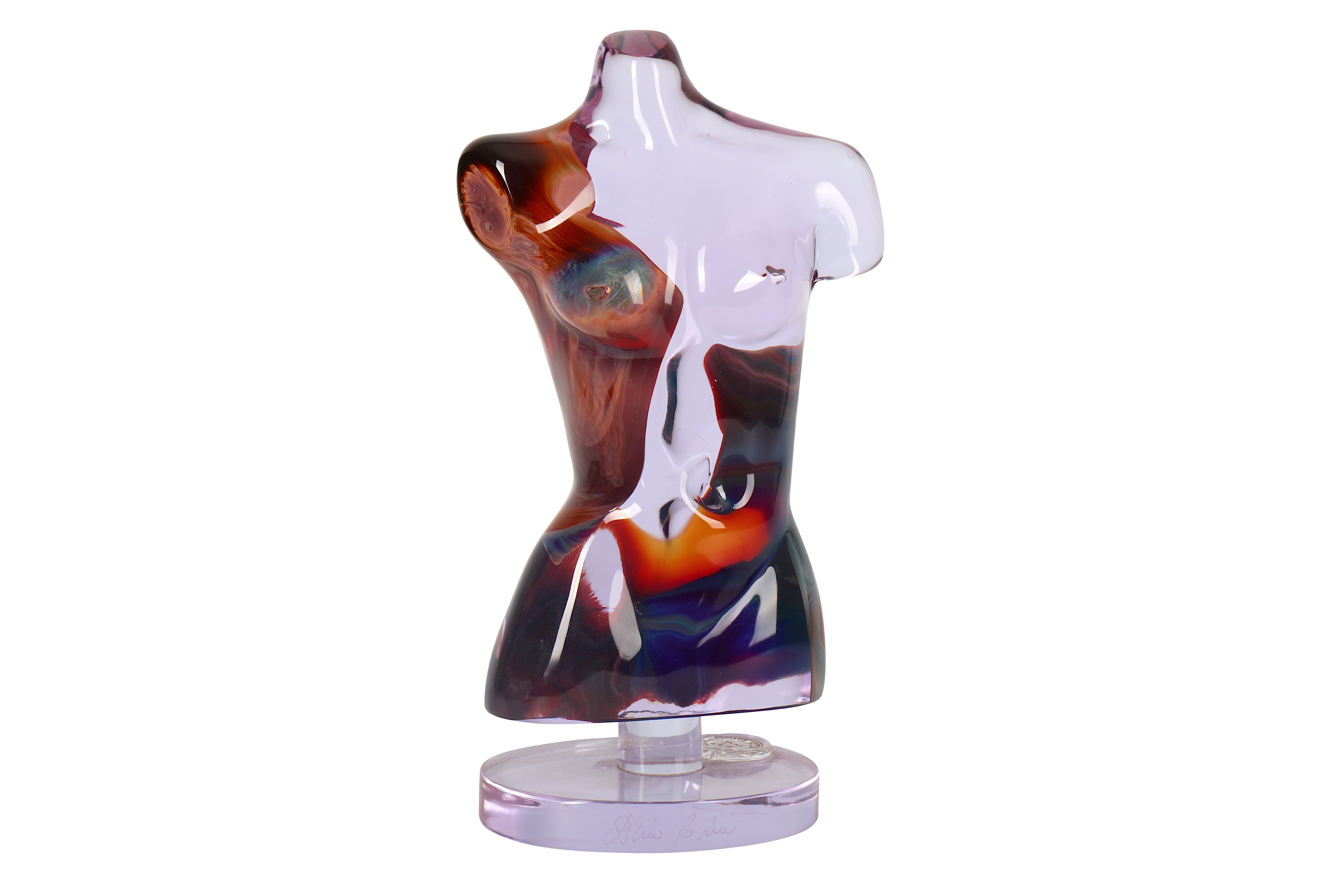 Murano, Dino Rosin Vintage Aphrodite Calcedonia Glass Figure