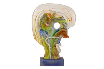 Lot 75 - Manner of Mario Badioli - An abstract Italian Murano Glass sculpture of a head