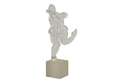 Lot 74 - Manner of Loredano Rosin - A Murano glass sculpture 'Lovers'