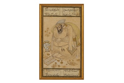 Lot 42 - * FOUR ARCHAISTIC SAFAVID-REVIVAL TINTED DRAWINGS