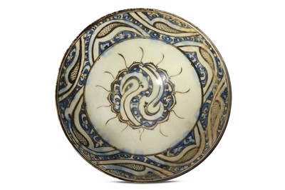 Lot 9 - * A COBALT BLUE, BLACK AND WHITE POTTERY BOWL