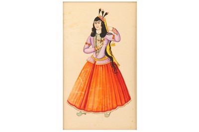 Lot 46 - * A SET OF FIVE WATERCOLOURS OF QAJAR FEMALE ENTERTAINERS